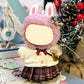 QIUTIMIY Clothes for Doll 17cm Doll Clothes 5-Piece-Set Doll Clothes enhanced Doll Outfit with Accessories-Headdress+Sweater+Shirt+Pleated Skirt+Bag(NO Doll Included)