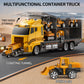 TEMI Construction Truck Toy Set with Play Mat, Carrier Truck Toys for Kids Toddlers, Die-Cast Metal Toy Car Set, Truck Car Kids