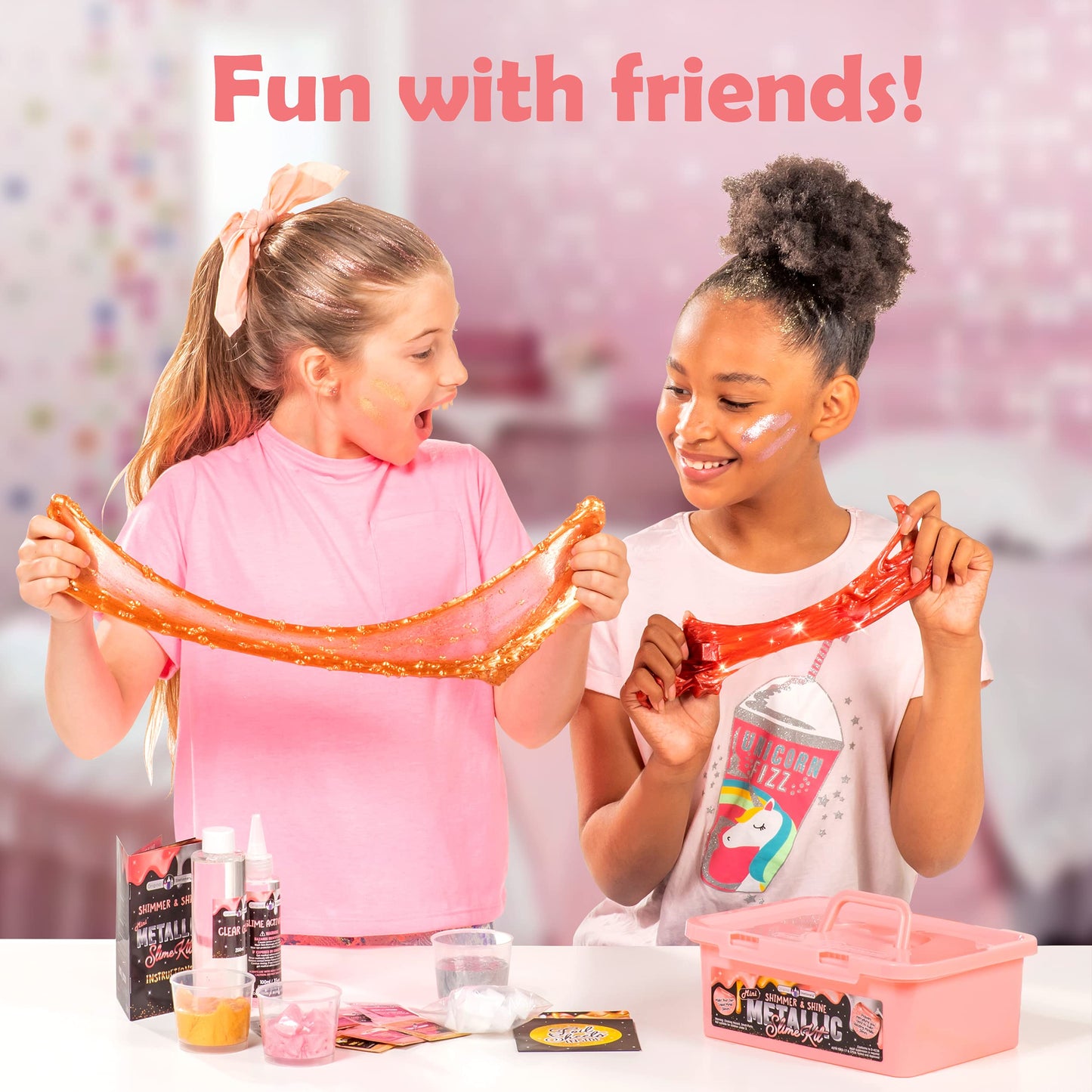 Original Stationery Mini Metallic Shimmer & Shine Slime Kit - Create Rose Gold & Shimmery Creations, Metallic Slime For Kids