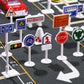 Toddmomy 56Pcs Traffic Road Signs Playset Street Signs, Mini Traffic Cones Crosswalk Signal Toys Traffic Lights for Children Saf