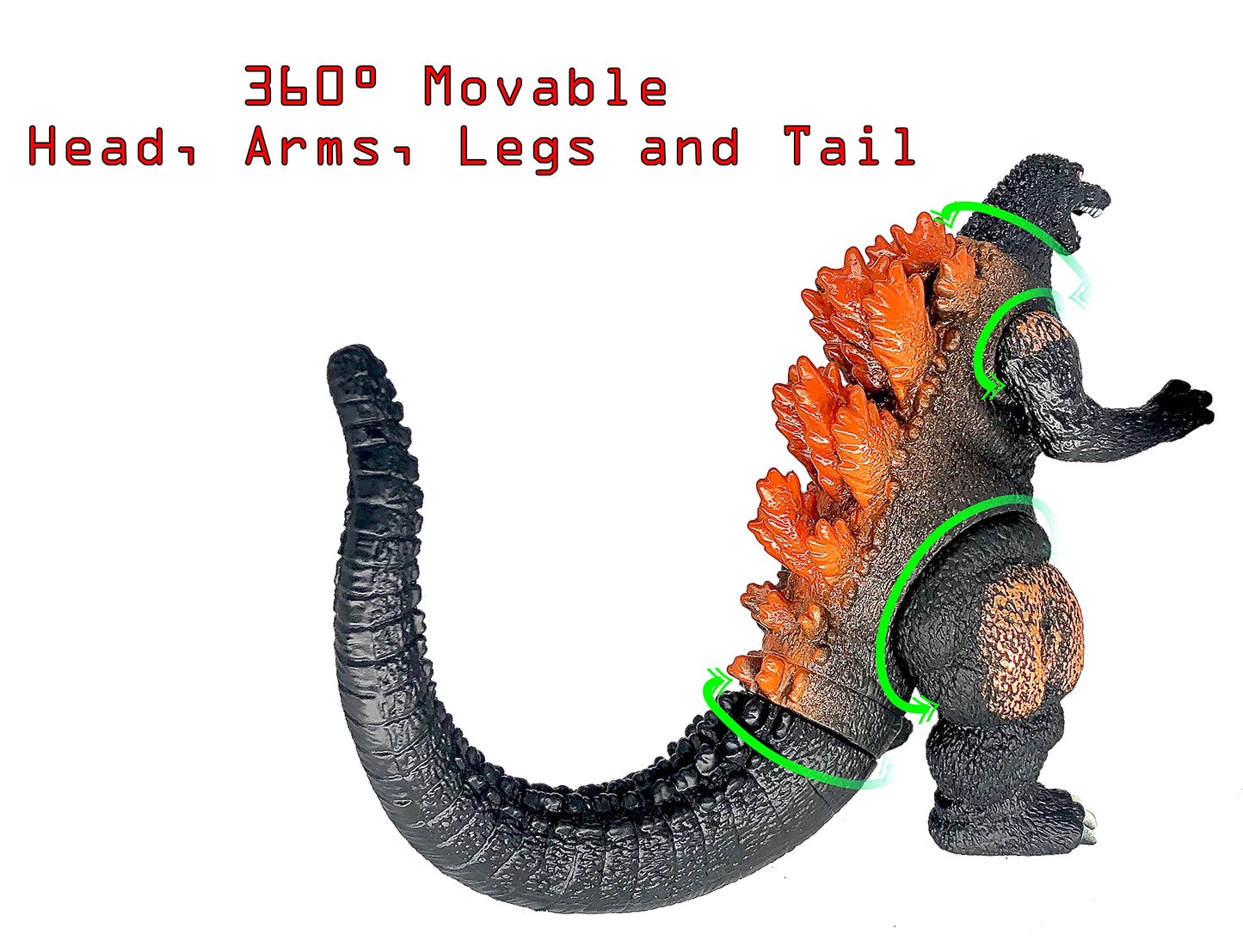 Twcare Burning Godzilla 1995, Movie Series King Of The Monsters Movable Joints Action Figures Birthday Gift For Boys And Girls