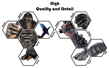 Twcare Set Of 2 Legendary Shin Godzilla Vs King Kong Toy Action Figures, Movable Joints Movie Series Soft Vinyl, Carry Bag