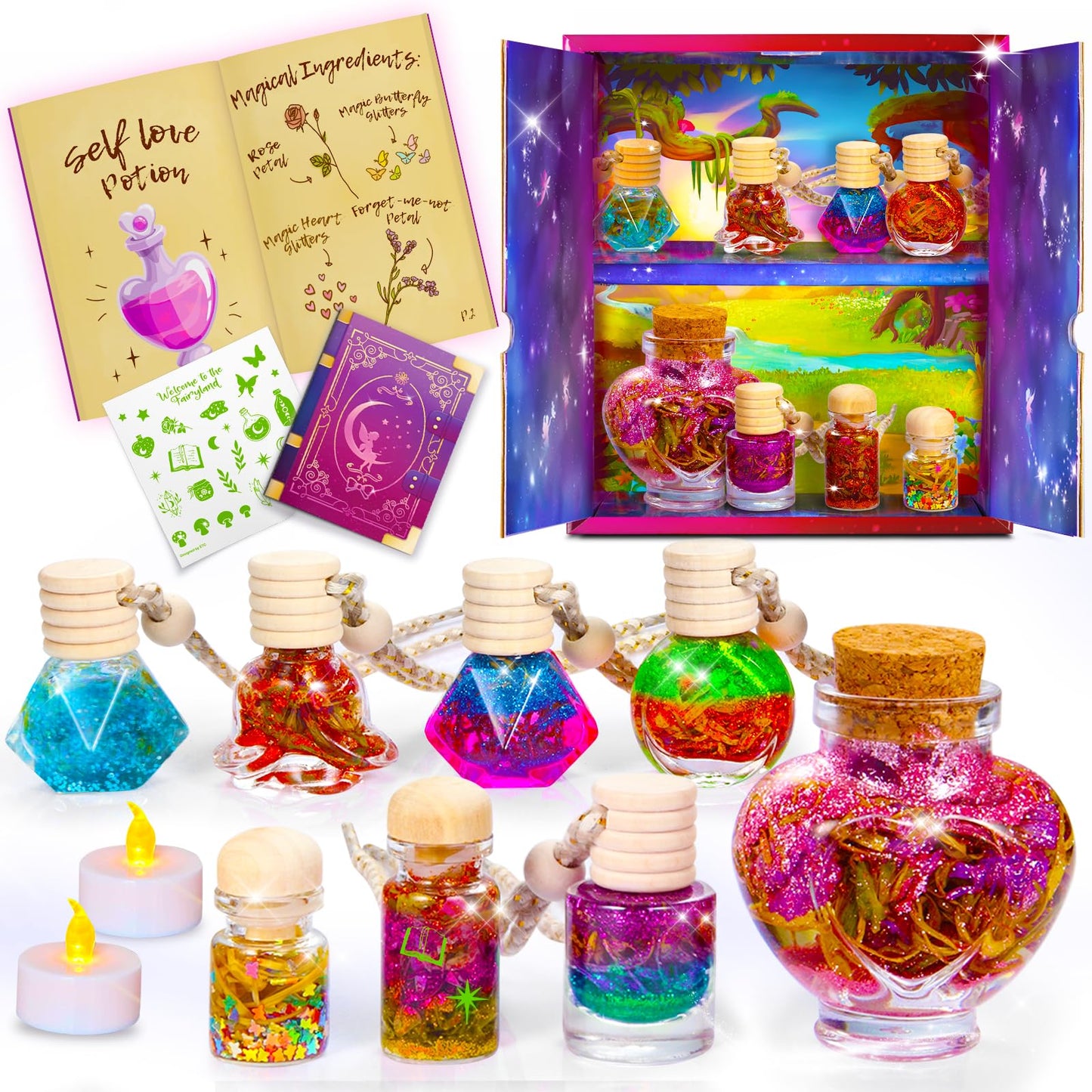 FUNZBO Fairy Polyjuice Potions Crafts for Girls Ages 6-8, Christmas & Easter Gifts for 6-10 Year Olds, Fairy Garden Kit Gifts fo