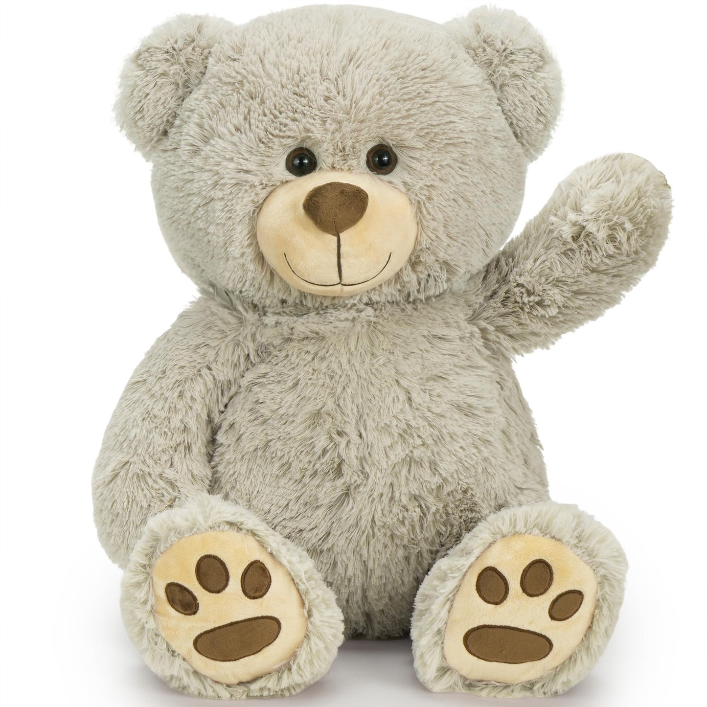 LotFancy 20 inch Gray Teddy Bear Plush Toy, Cute Footprints, Soft Stuffed Animal Gift for Kids, Baby Shower, Birthday, Christmas, Easter