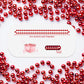 YAXINRUI 72 PCS Metallic Red Bead Necklaces, 33 Inch 7 mm Mardi Gras Beads Bulk Round Beaded Necklaces Costume Necklace for Mard