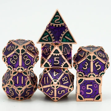 UDIXI Metal Dice Set D&D, 7PCS Metal DND Dice Steampunk Gear Dice for Dungeons and Dragons Role Playing Games and Other Tabletop