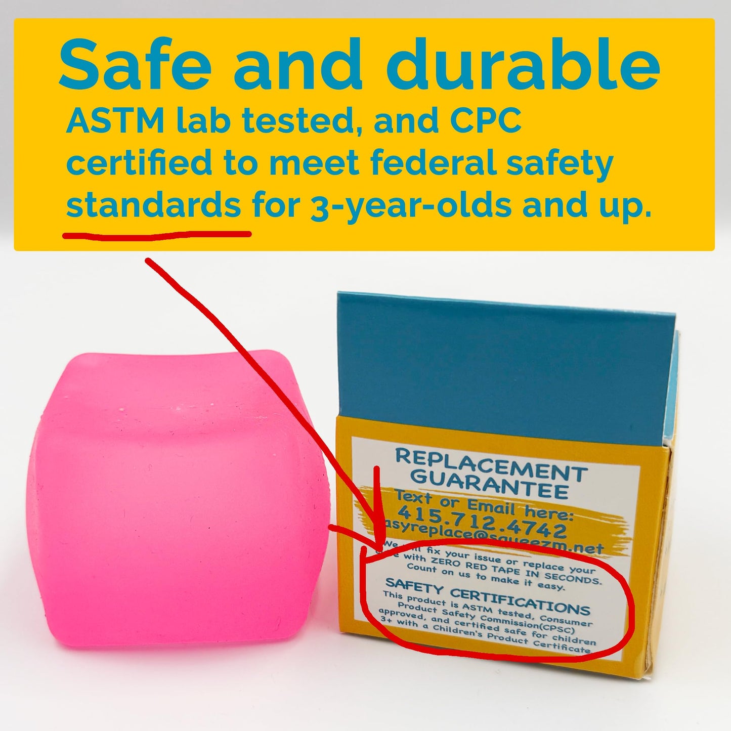 enhanced Stress Relief Squeez'M Fidget Cube - Giftable Squishy Toy for mature-themeds  Teens  Kids - Unique Holiday  Birthday & Office Gift - Sensory Toy for Focus & Fun -US Brand & Instant Replace Policy  3+