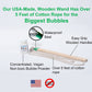 Bubbleventi Giant Bubble Kit | Made In Usa | Includes 2 Wooden Wands, A Tips And Tricks Booklet, And 1 Bubble Mix - Makes 4 Gallons Of Big Bubble Solution |Use At Birthdays And Family Fun