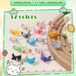 CozyWhimsy Mini Resin Axolotl Set - 51 PCS Glow-in-the-Dark Aquarium Decor for Dollhouse and DIY Miniature Gardens