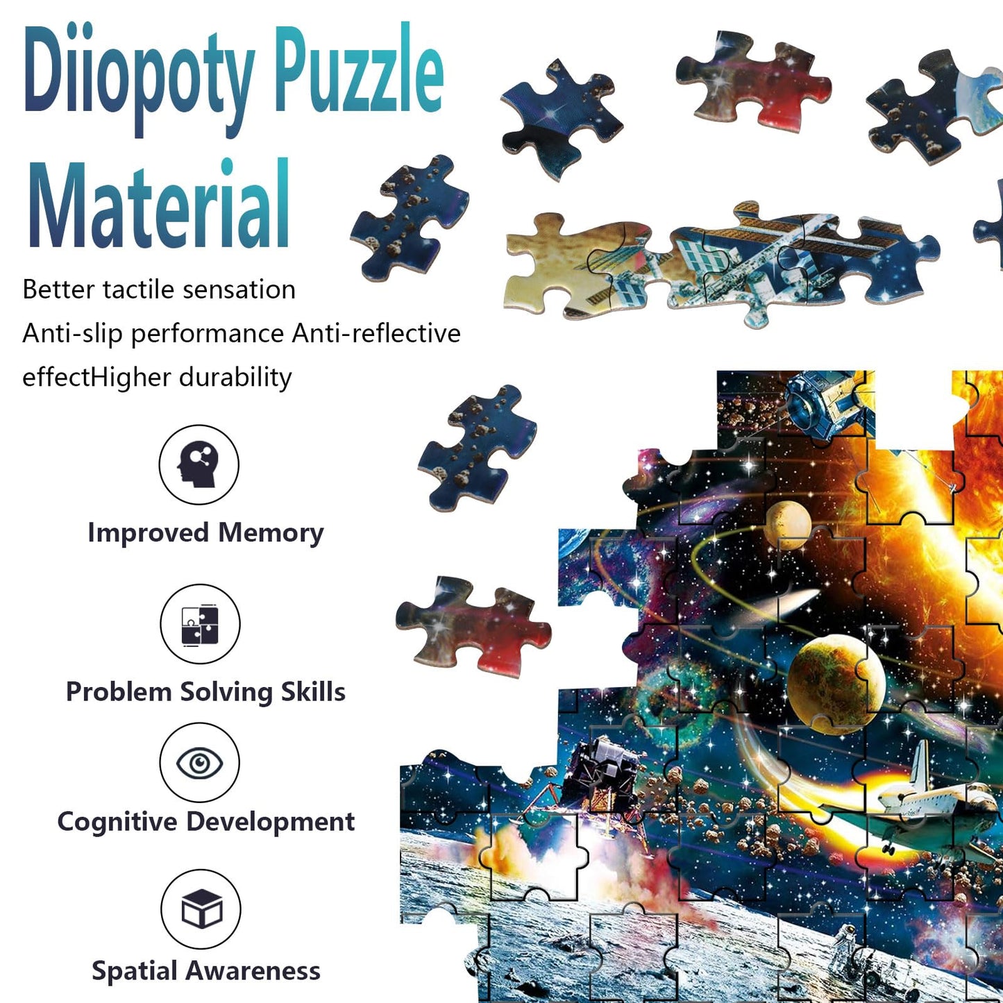 Diiopoty Puzzles For Adults Jigsaw 500 Piece Space Traveler Solar System Exploration Galaxy Outer Astronaut For Family Fun Games