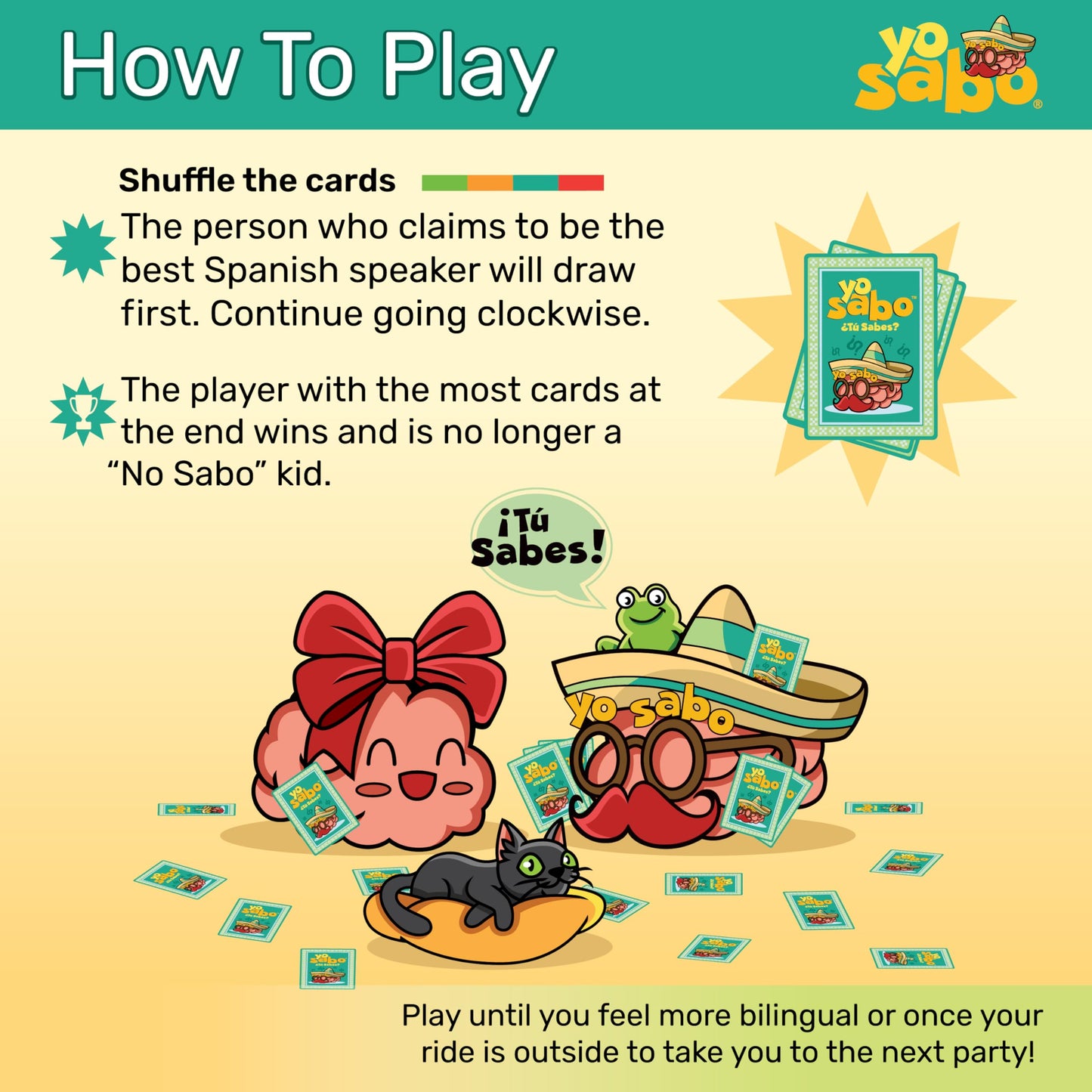 Yo Sabo Family Friendly Bilingual Card Game - Fun Challenges & Trivia for All Ages - Perfect for Game Nights & Spanish Learning