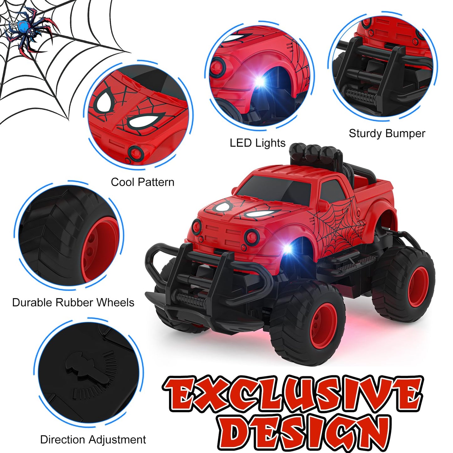 Remote Control Car for Boys 4-7, 1:43 Scale Mini RC Cars for Kids 3-5, RC Truck Christmas Birthday Gift for Toddlers 3 4 5 6 7 8
