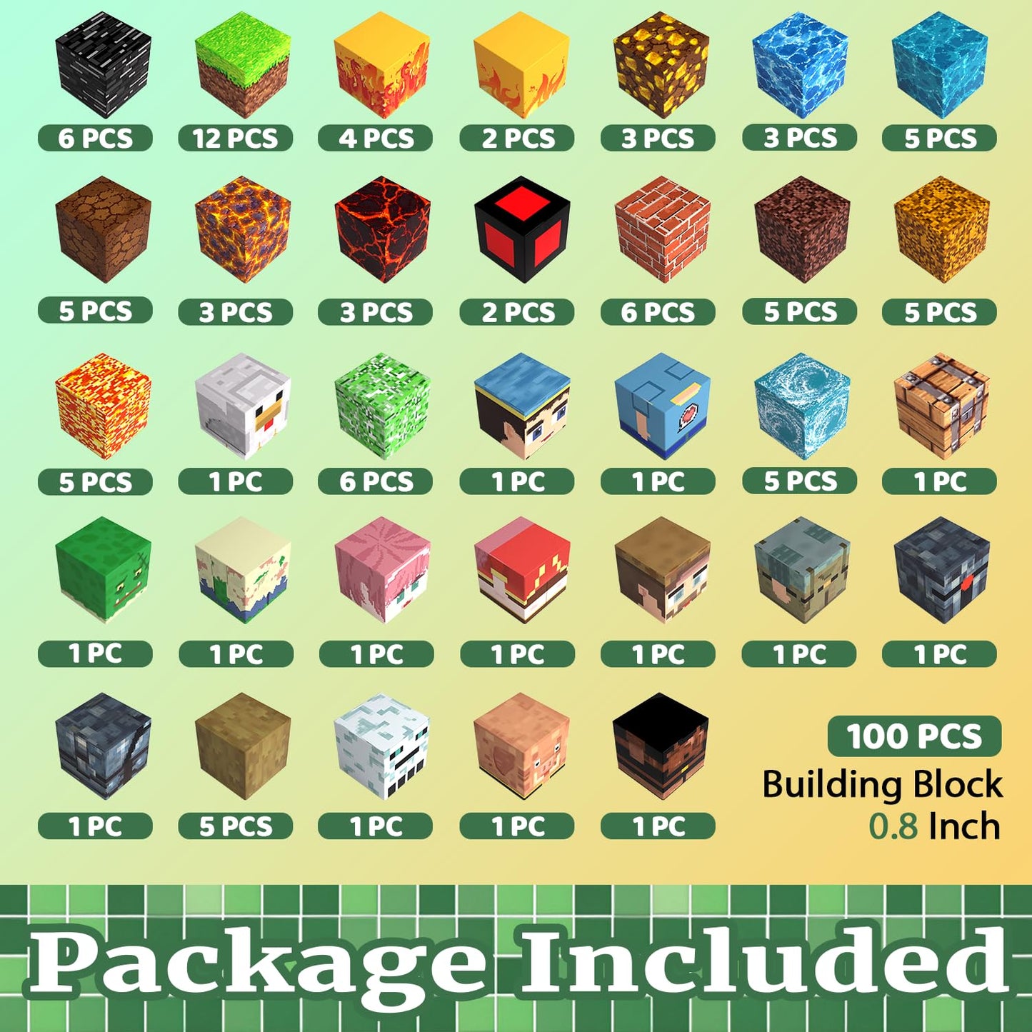 SSAWER Magnetic Blocks Toys for Kids, 100 PCS Building Blocks Cubes, Stacking Magnetic Tiles Toys for Kids Toddlers Boys Girls A