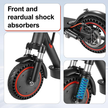 Adults Electric Scooter ,8.5''/10'' Tires, 19/22Mph, 350W/500W Motor, 21-28 Miles Range, Folding E-Scooter With Dual Suspension