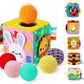 Beetoy Sensory Busy Cube For Baby, Montessori Infant Toys With Textured Sensory Balls, Early Learning Travel Toys For Fine Motor