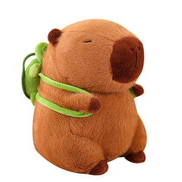 Capybara Plush Toy,Cute Capybara Stuffed Animal,Soft Brown Capybara Plushie,Gifts For Boys And Girls (Capybara Turtle, 17 Inches