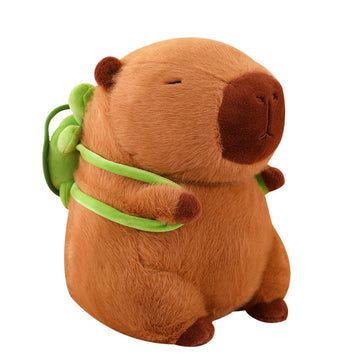 Txdrra Capybara Plush Toy,Cute Capybara Stuffed Animal,Soft Brown Capybara Plushie,Gifts For Boys And Girls (Capybara Turtle, 7.