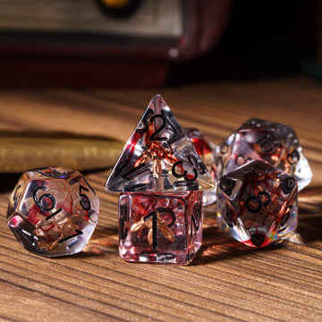 UDIXI 7PCS Polyhedral Dice Set, 7-Die DND Dice Set Filled with Dagger for Role Playing Games as Dungeons and Dragons RPG MTG Tab