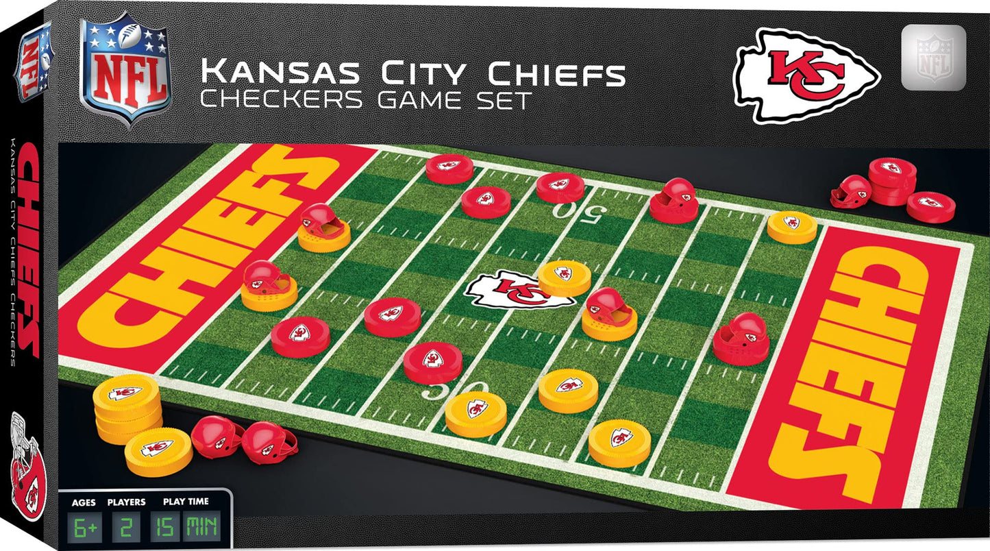 MasterPieces Family Game - NFL Kansas City Chiefs Checkers - Officially Licensed Board Game for Kids & Adults , 13 x 21