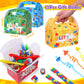 Keleno 76 Pcs Building Block Birthday Party Favors Supplies Invisible Ink Pen Notebook Straw Box Goodie Bag Stuffer Kids Boys To