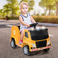 Olakids Ride On Car, 6V Recycling Garbage Truck Electric Vehicle With Music, Horn, Warning Lights, Recycling Accessories Included, Toddlers Battery Powered Trash Toy For Boys Girls (Yellow)