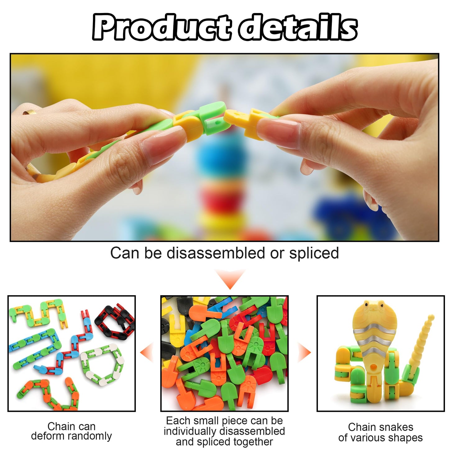 Sukipin Snake Toys For Kids, Wacky Tracks Snake Fidget Toy For Toddlers, Transformable Snake Toys For Kids Party Favors, Stockin