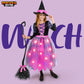 Spooktacular Creations Witch Costume Kids  Light Up Halloween Costumes Witch Dress with Hat and Broom for Girls  Sweet Wizard Set for Toddler Scary Halloween Themed Parties  Pink  M