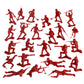 Timmee Plastic Army Men - Red 48Pc Toy Soldier Figures - Made In Usa