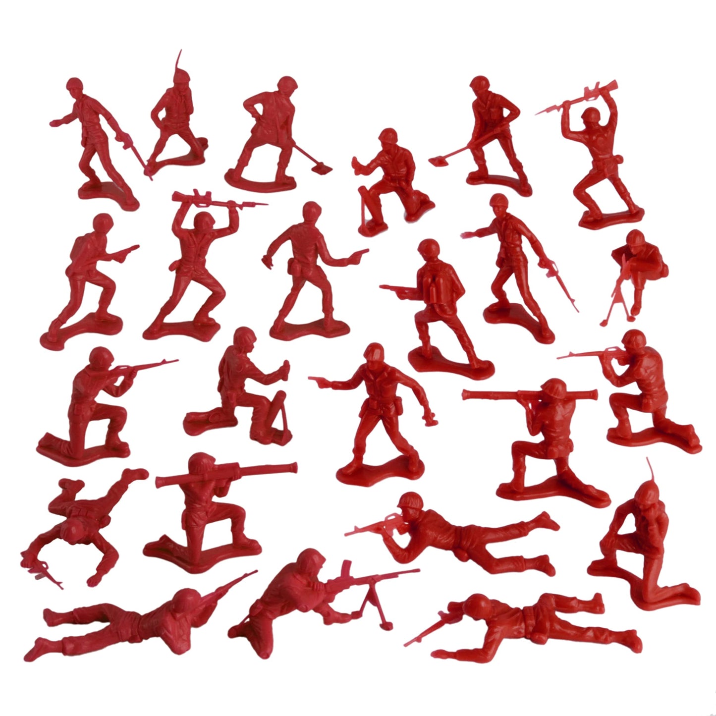 Timmee Plastic Army Men - Red 48Pc Toy Soldier Figures - Made In Usa