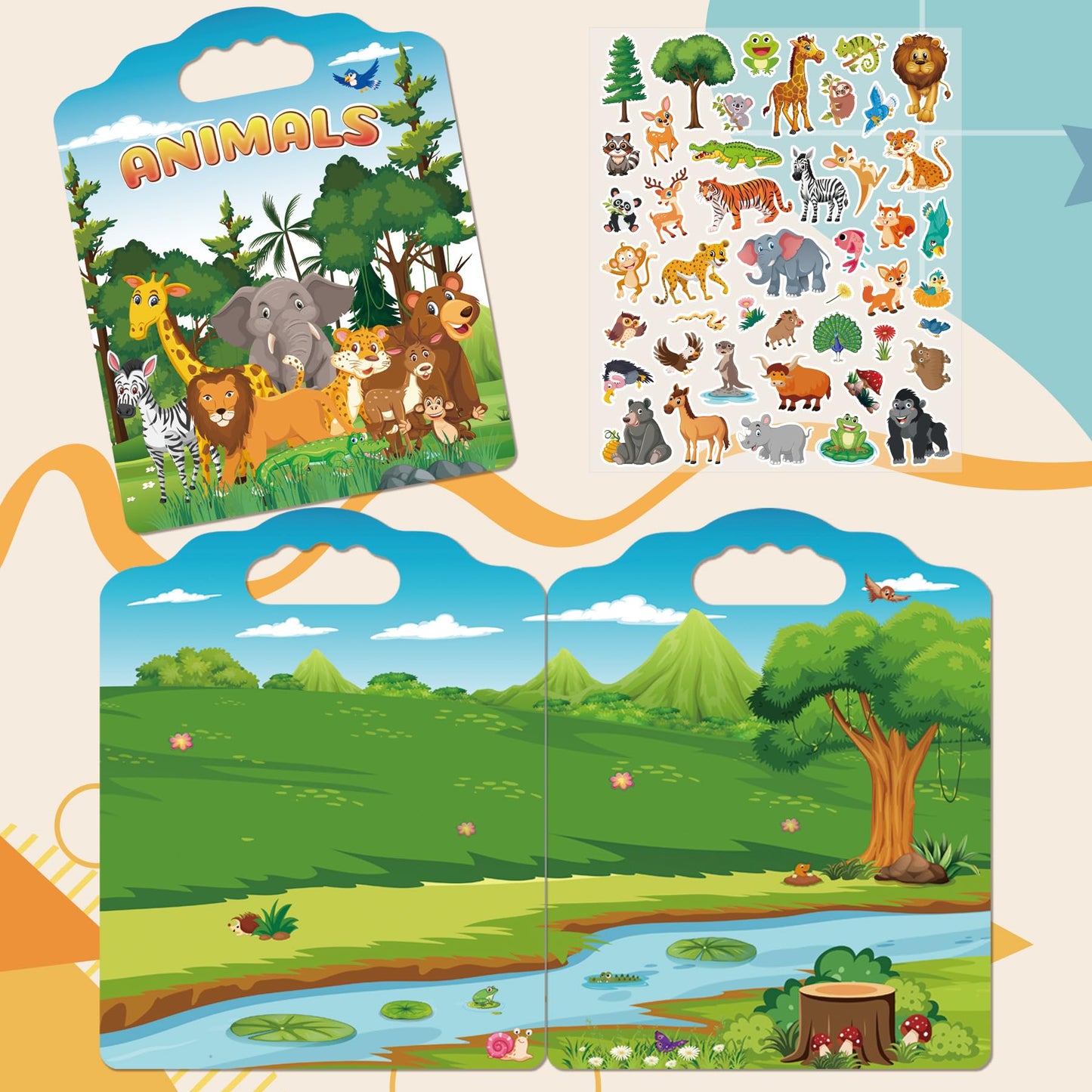 2 Set Reusable Sticker Books For Kids, Princess&Ocean Sticker Books For Kids,Toddler Sticker Books, Sticker Books For Toddlers 2