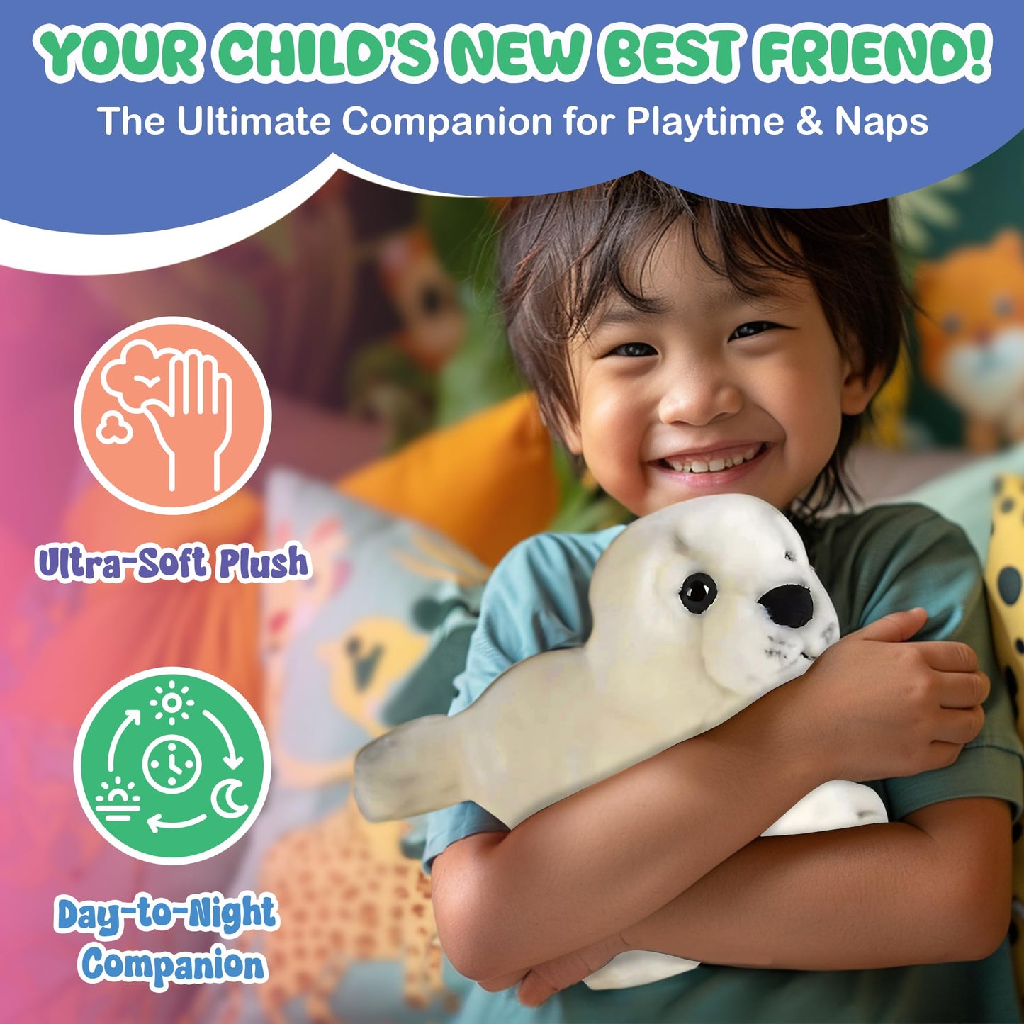 Forest & Twelfth 12'' Stuffed Harp Seal Plush, Heirloom Collection Stuffed Animal, Premium Materials, Best Gift For Kids Age 3+,