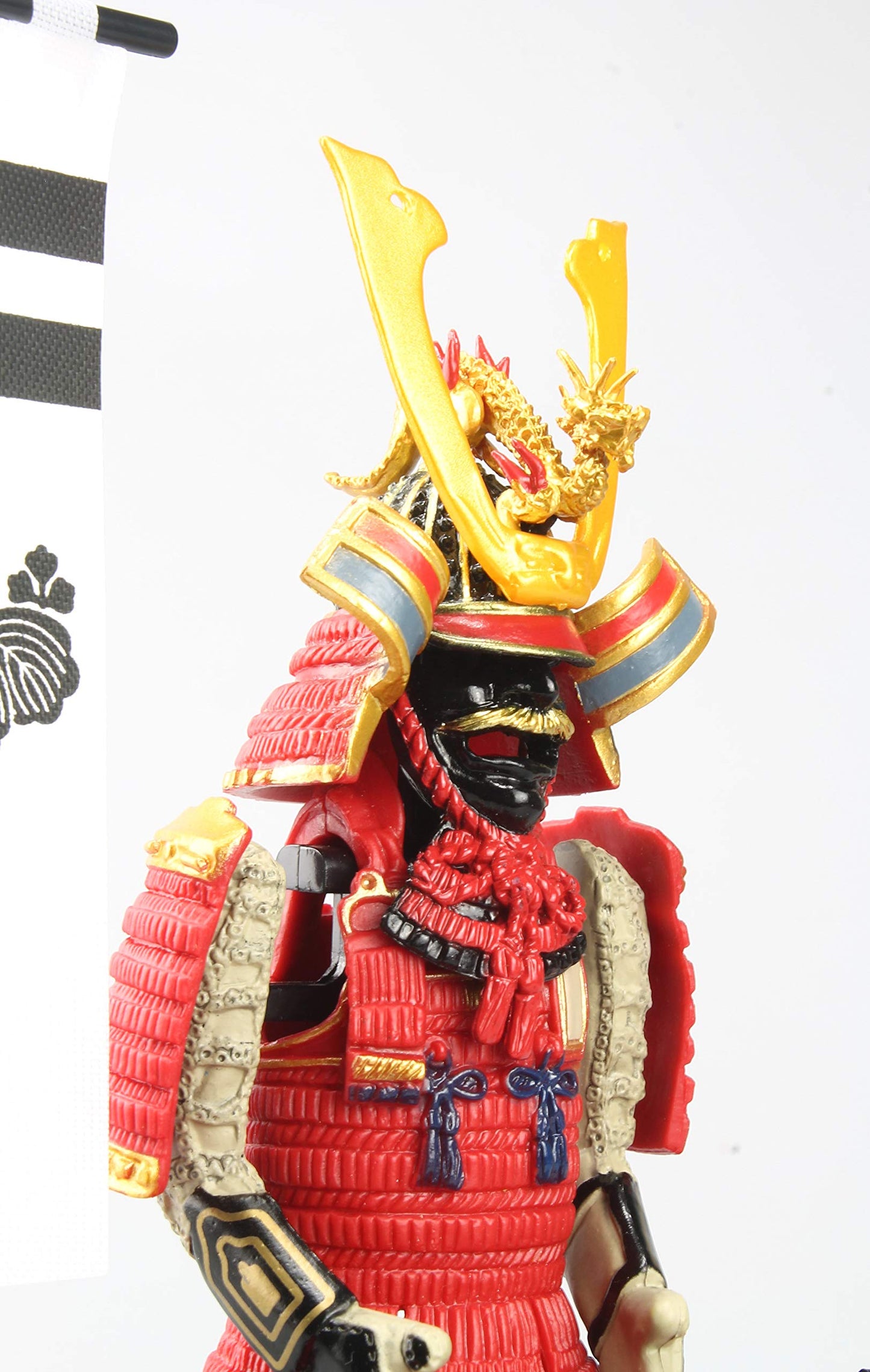 MEISTER JAPAN Samurai Figure - Imagawa Yoshimoto Armor, 1/10 Scale, Red Plastic, Model Samurai-A7, Perfect for Home or Office Decor
