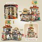 Street View Noodle Shop Mini Building Blocks, Moc Creative Building Toys Model Set For Girls 7-9 Years Old, 870 Pcs Simulation A