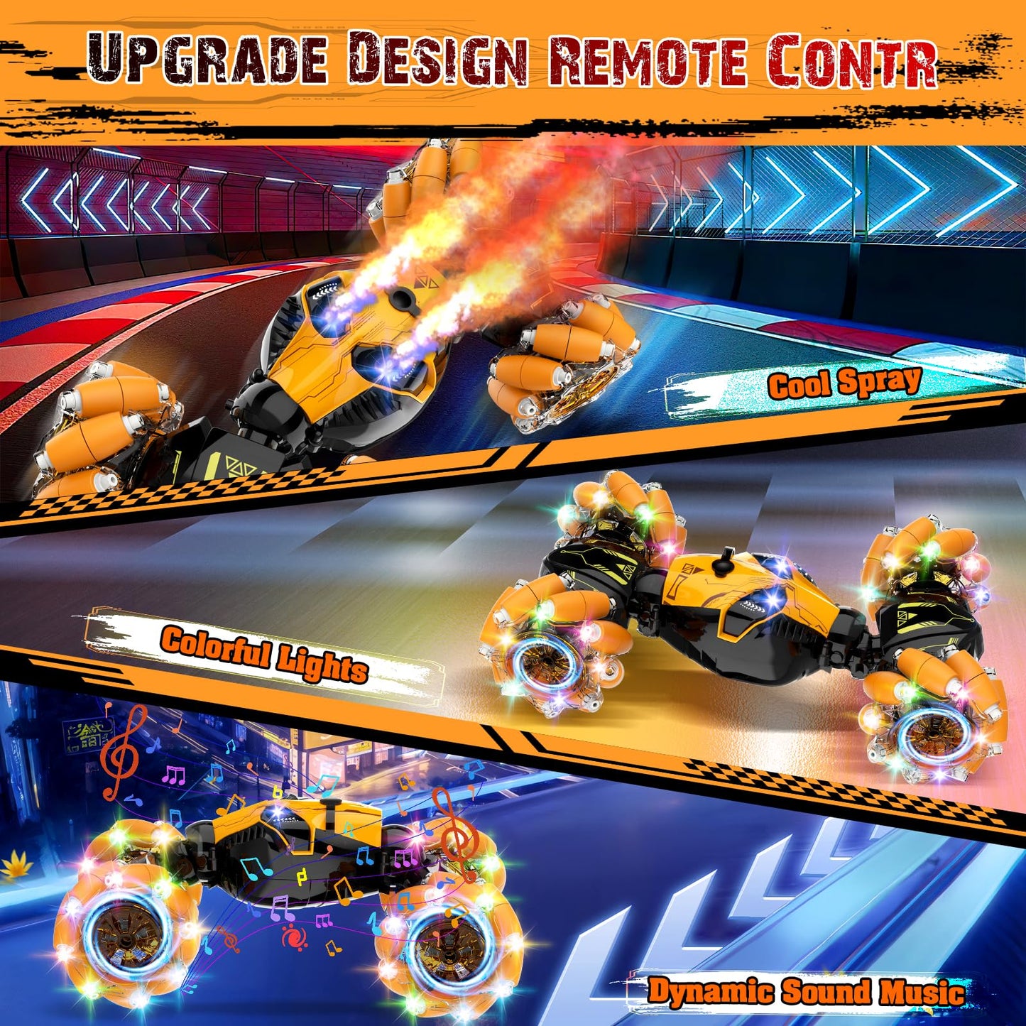 Remote Control Stunt Car Toys: Christmas Birthday Gifts for Boys Toys Ages 6-12 - 2.4Ghz Gesture Sensing Remote Control Cars wit