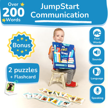 Toyventive Board Books For Toddlers 1-3, Montessori Toys For 1 Year Old Boy Birthday Gift, Toddler Board Books For 1-2 Year Olds