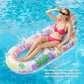2 Pack Pool Floats mature-themed Heavy Duty-mature-themed Pool Float Lounger with Cup Holders  Backrest & Footrest Pool Lounge Float Pool Floaties Rafts for Beach Lake Party(Pink  Blue)