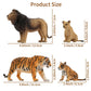 Toymany 8Pcs 2-5' Plastic Jungle Animals Figure Playset Includes Baby Animals, Realistic Lion,Tiger,Cheetah,Black Panther Figurines With Cub, Cake Toppers Christmas Birthday Toy Gift For Kids Toddlers