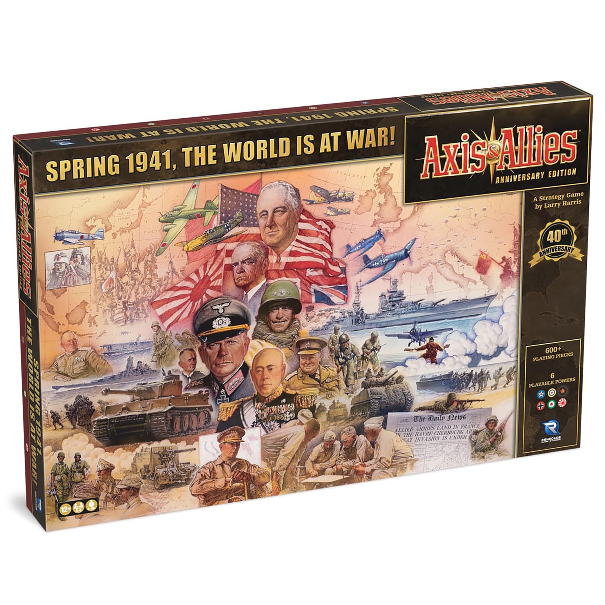 Axis & Allies: Anniversary Edition - 2-6 Players - Ages 12+ - 40th Anniversary Deluxe Edition Over 600 Plastic Miniatures, Huge 