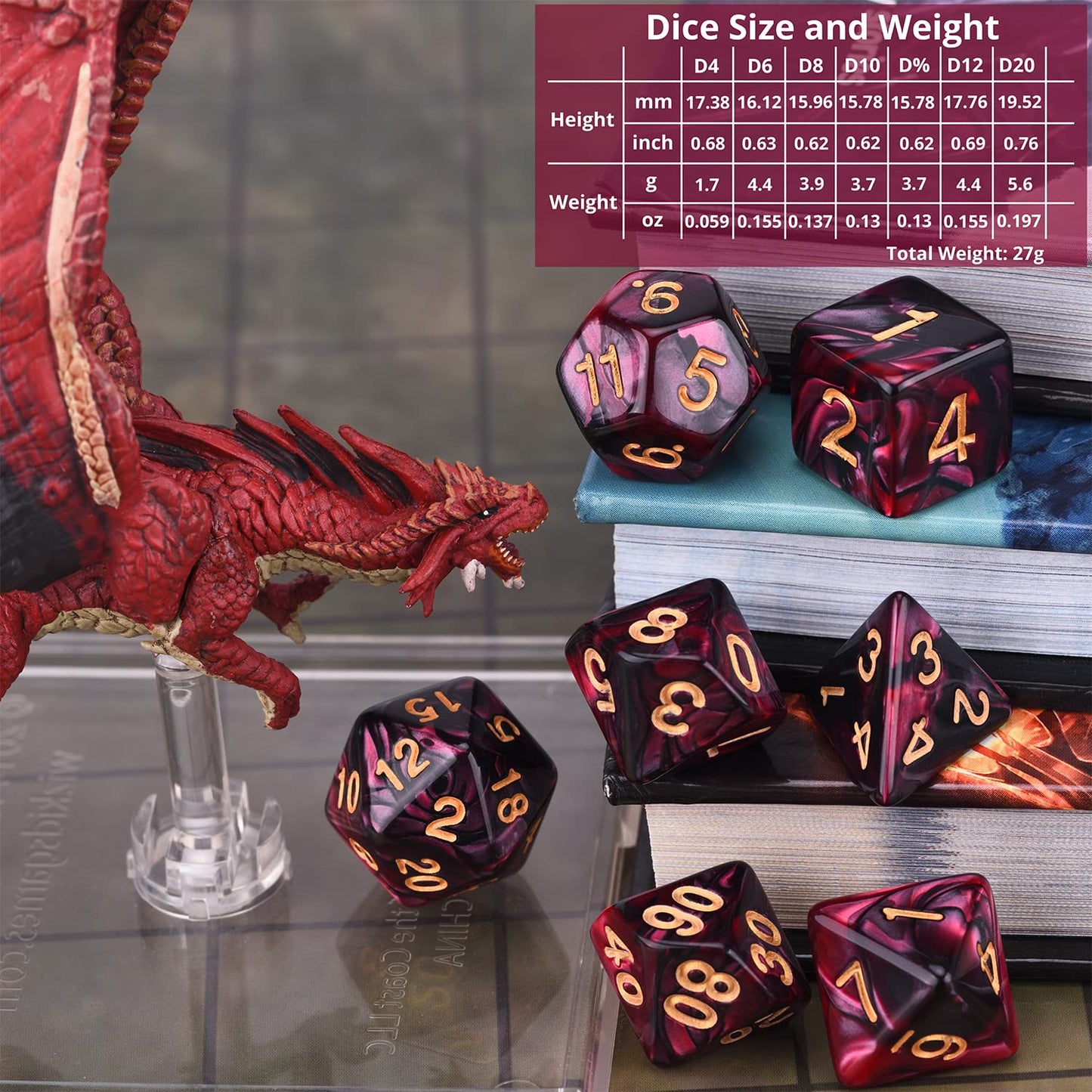 Amiven DND Dice Sets 30 x 7 (210pcs) Polyhedral RPG Dice for Dungeons and Dragons Tabletop Role Playing Adventure Games, with a