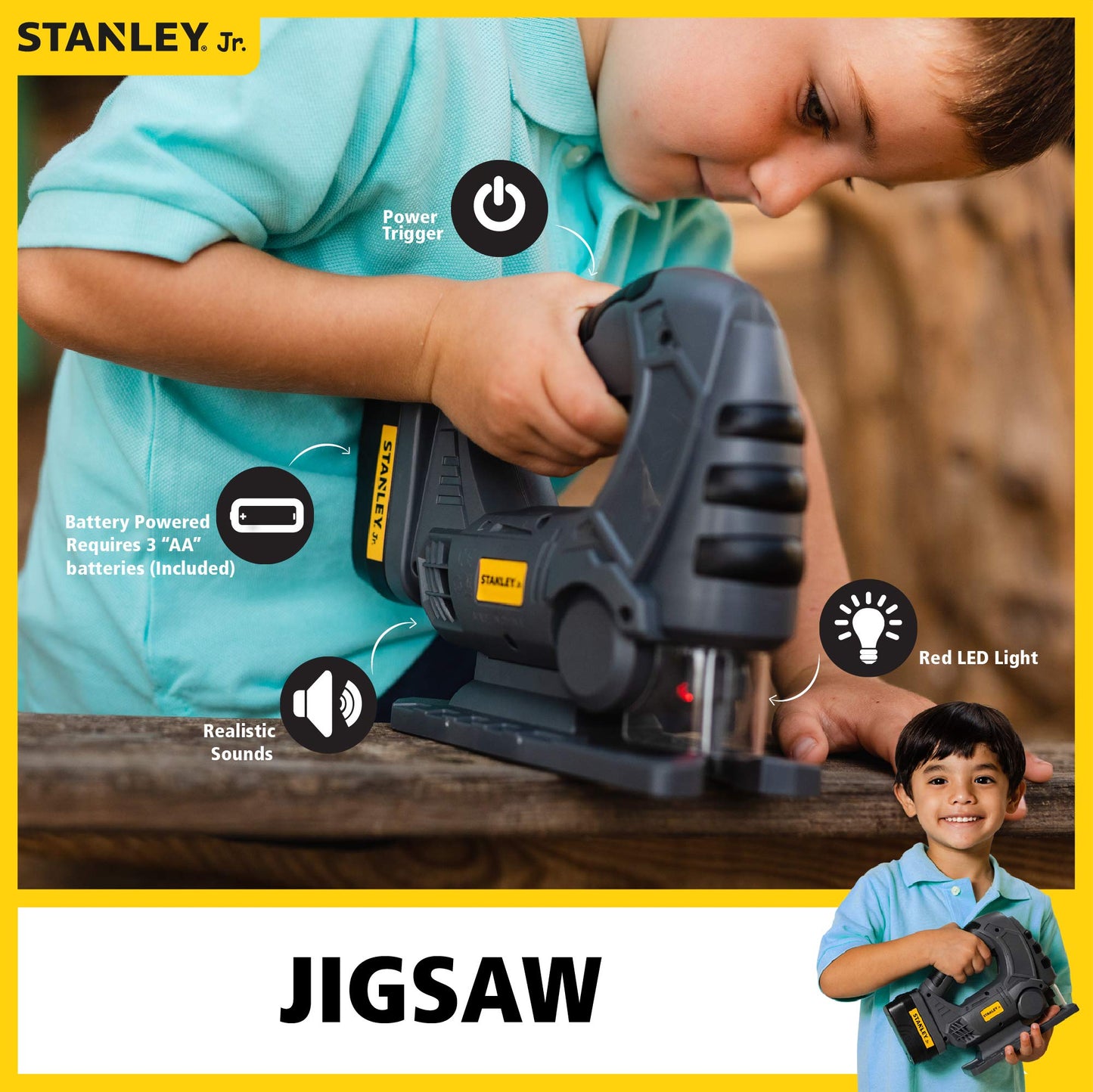 Stanley Jr Jigsaw Toy - Carpentry Role Play For Kids - Enhance Hand And Eye Coordination - Power Tool