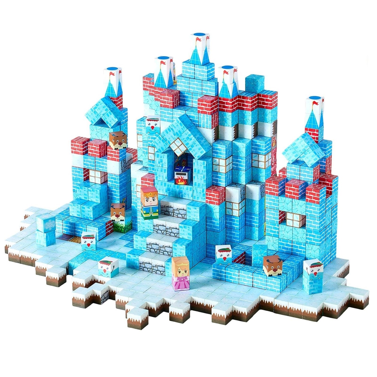 VEVOR Magnetic Blocks, 150 PCS Glacier Castle Set, Magnetic Building Cubes for Kids, STEM Montessori Sensory Toys for Christmas 