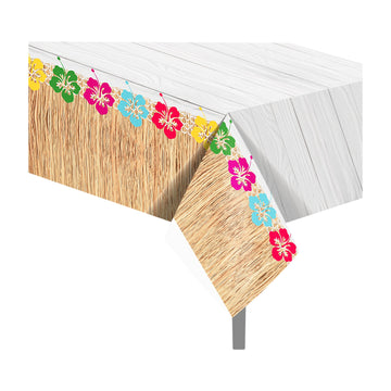 Lide Road 2 Pcs Hawaiian Tablecloth Hawaiian Birthday Party Tablecloths Rectangle Disposable Hawaiians Plastic Tablecloth Decor 