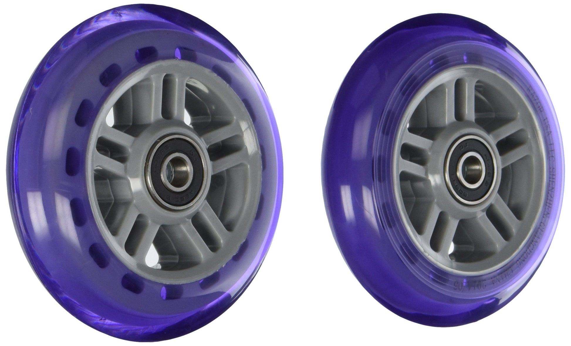 Razor Pu A Scooter Series Wheels With Bearings - Set Of 2 - Purple