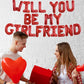 TONIFUL 16 Inch Red Will You Be My Girlfriend Letter Balloons Be My Girlfriend Proposal Balloon Banner for Romantic Valentines