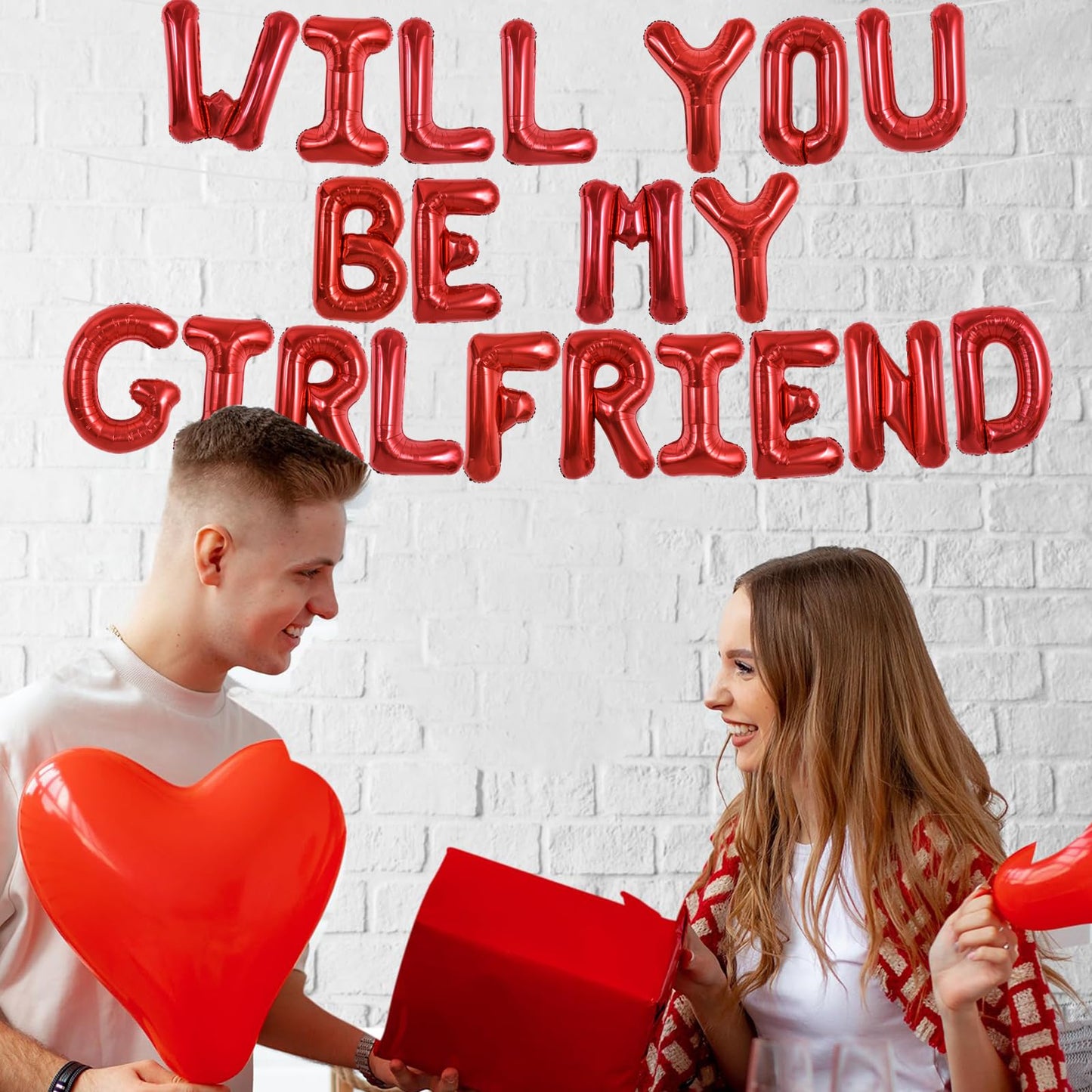 TONIFUL 16 Inch Red Will You Be My Girlfriend Letter Balloons Be My Girlfriend Proposal Balloon Banner for Romantic Valentines
