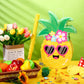 Threan Small Pineapple Piñata Summer Fruit Piñata With Blindfold Bat For Hawaiian Tropical Luau Party Supplies Pineapple Themed Birthday Decorations, 16.5 X 11.2 X 3.1 Inch