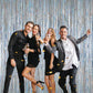 2 Pack 3.2ft x 8.2ft Silver Metallic Tinsel Foil Fringe Curtains, Door Streamer Photo Booth Backdrop for Birthday Graduation Eng