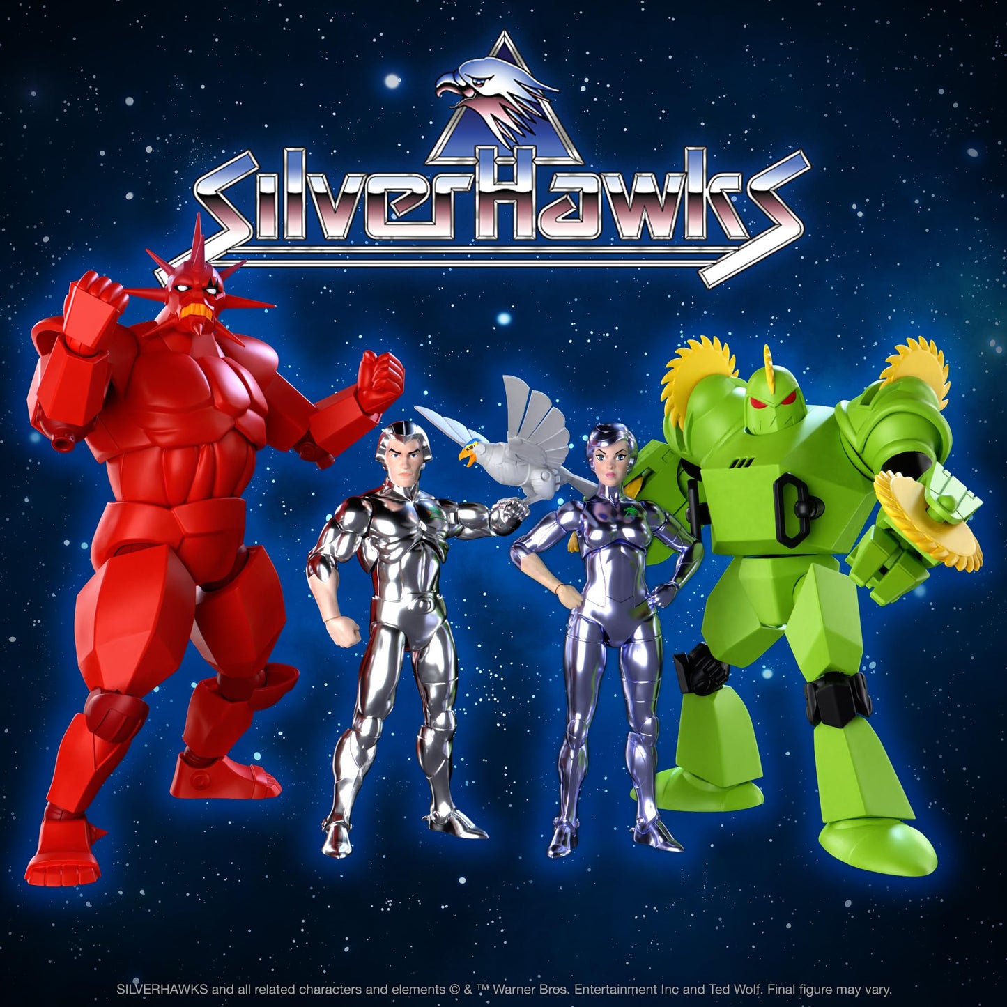 Super7 Ultimates! Silverhawks Steelheart - 7'' Silverhawks Action Figure With Accessories Classic Cartoon Collectibles And Retro