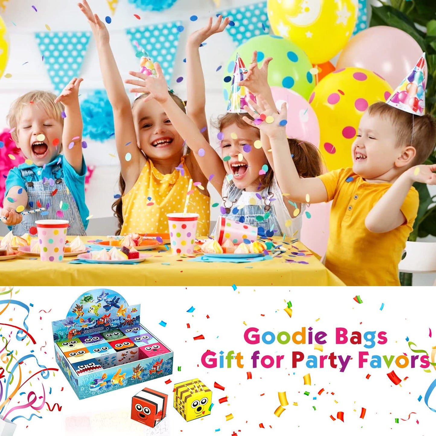 Party Favors For Kids Goodie Bags ,12Pcs Mini Building Blocks Ocean Animal, Sea Creatures Building Blocks Set，Building Sets Stem Toys For Birthday Party Gift,Goodie Bags, Prize,Cake Topper
