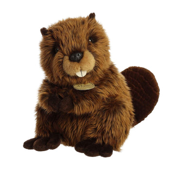 Aurora® Realistic Miyoni® Beaver Stuffed Animal - Lifelike Detail - Cherished Companionship - Brown 9 Inches